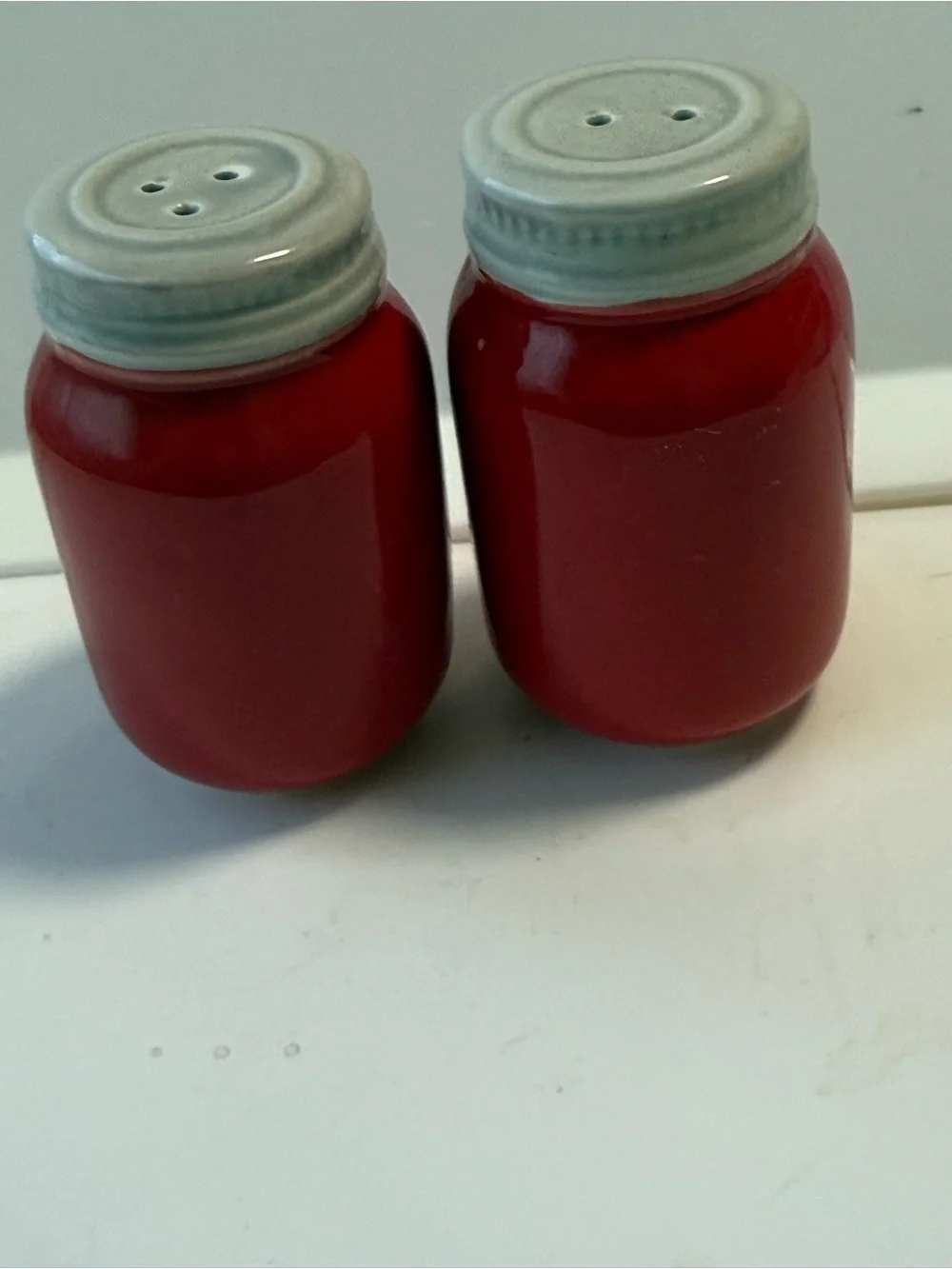Ball Mason Jar inspired ceramic Salt and Pepper Shakers set
